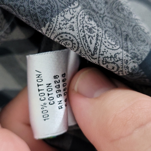 Bugatchi black and gray checkered button up long sleeve shirt XXL - Picture 12 of 12